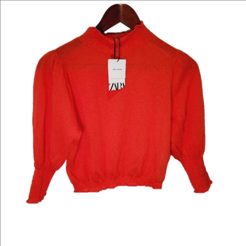 Zara NWT Mock Neck Light Top